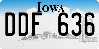 IA license plate DDF636