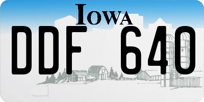 IA license plate DDF640