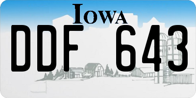 IA license plate DDF643