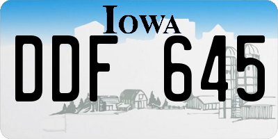 IA license plate DDF645