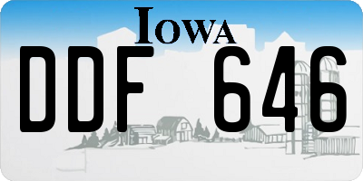 IA license plate DDF646