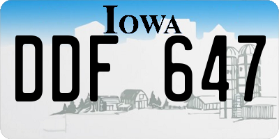 IA license plate DDF647