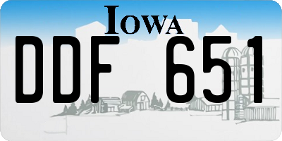 IA license plate DDF651