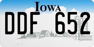 IA license plate DDF652