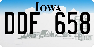IA license plate DDF658