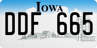 IA license plate DDF665