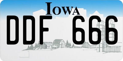 IA license plate DDF666