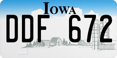 IA license plate DDF672