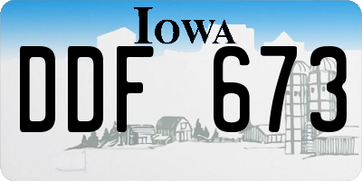 IA license plate DDF673