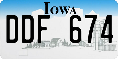 IA license plate DDF674