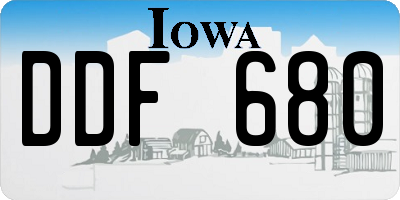 IA license plate DDF680