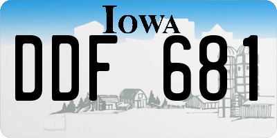 IA license plate DDF681