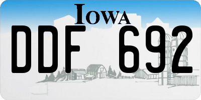 IA license plate DDF692