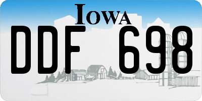 IA license plate DDF698