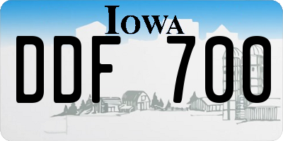 IA license plate DDF700