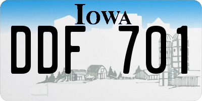 IA license plate DDF701
