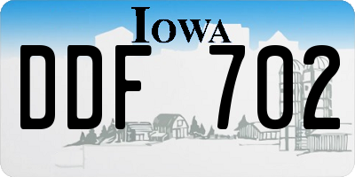 IA license plate DDF702