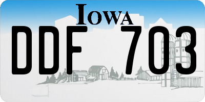 IA license plate DDF703