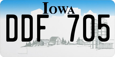 IA license plate DDF705