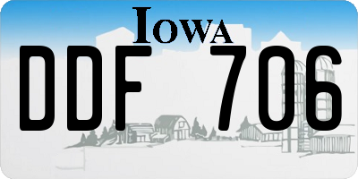 IA license plate DDF706