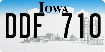 IA license plate DDF710