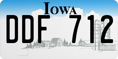 IA license plate DDF712