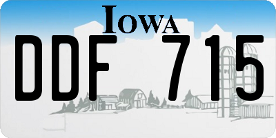 IA license plate DDF715