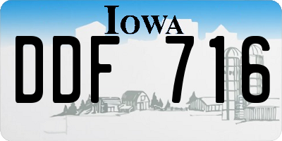 IA license plate DDF716