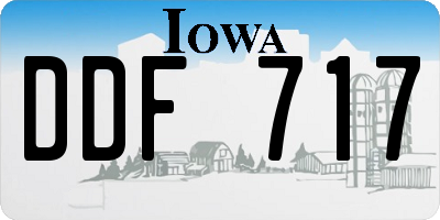 IA license plate DDF717