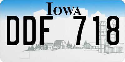IA license plate DDF718