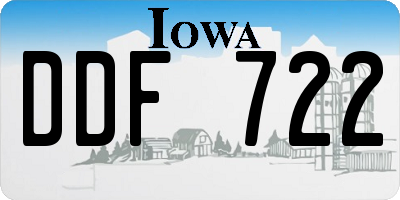 IA license plate DDF722
