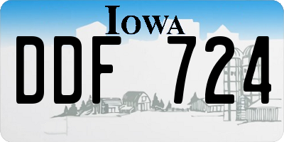 IA license plate DDF724