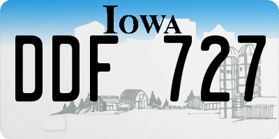 IA license plate DDF727