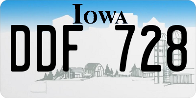 IA license plate DDF728