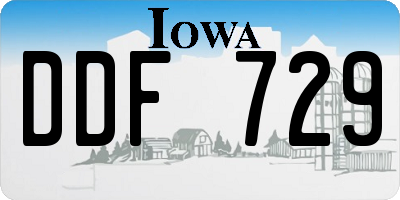 IA license plate DDF729