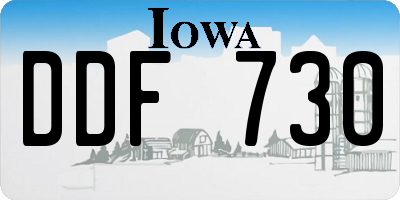 IA license plate DDF730