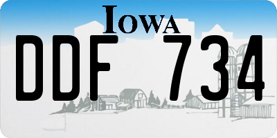 IA license plate DDF734