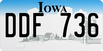 IA license plate DDF736
