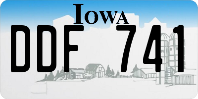 IA license plate DDF741