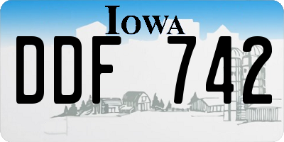 IA license plate DDF742