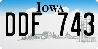 IA license plate DDF743