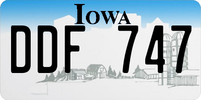 IA license plate DDF747