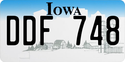 IA license plate DDF748