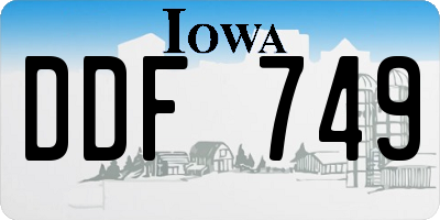 IA license plate DDF749