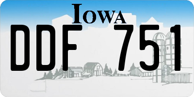 IA license plate DDF751