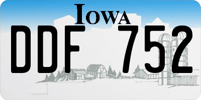 IA license plate DDF752