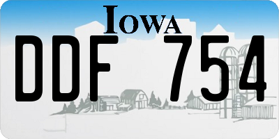 IA license plate DDF754