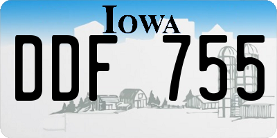 IA license plate DDF755