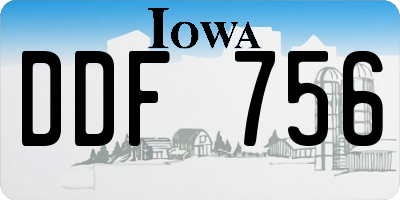 IA license plate DDF756