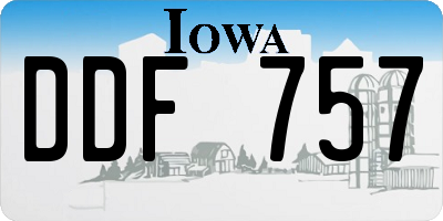 IA license plate DDF757